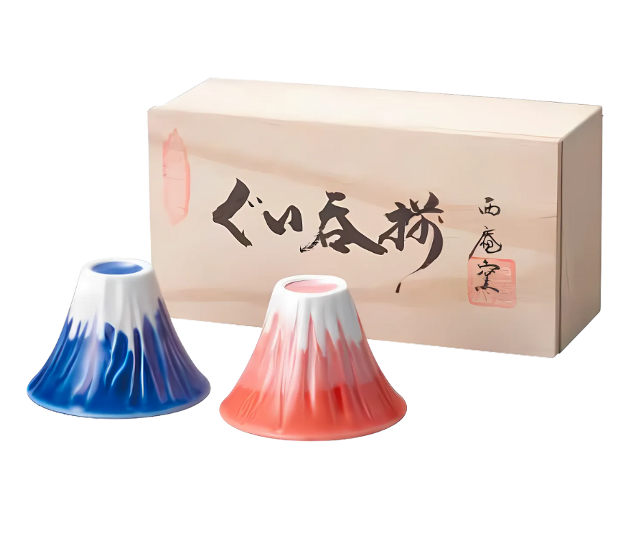 Mount Fuji Sakazuki Sake Cup Pair